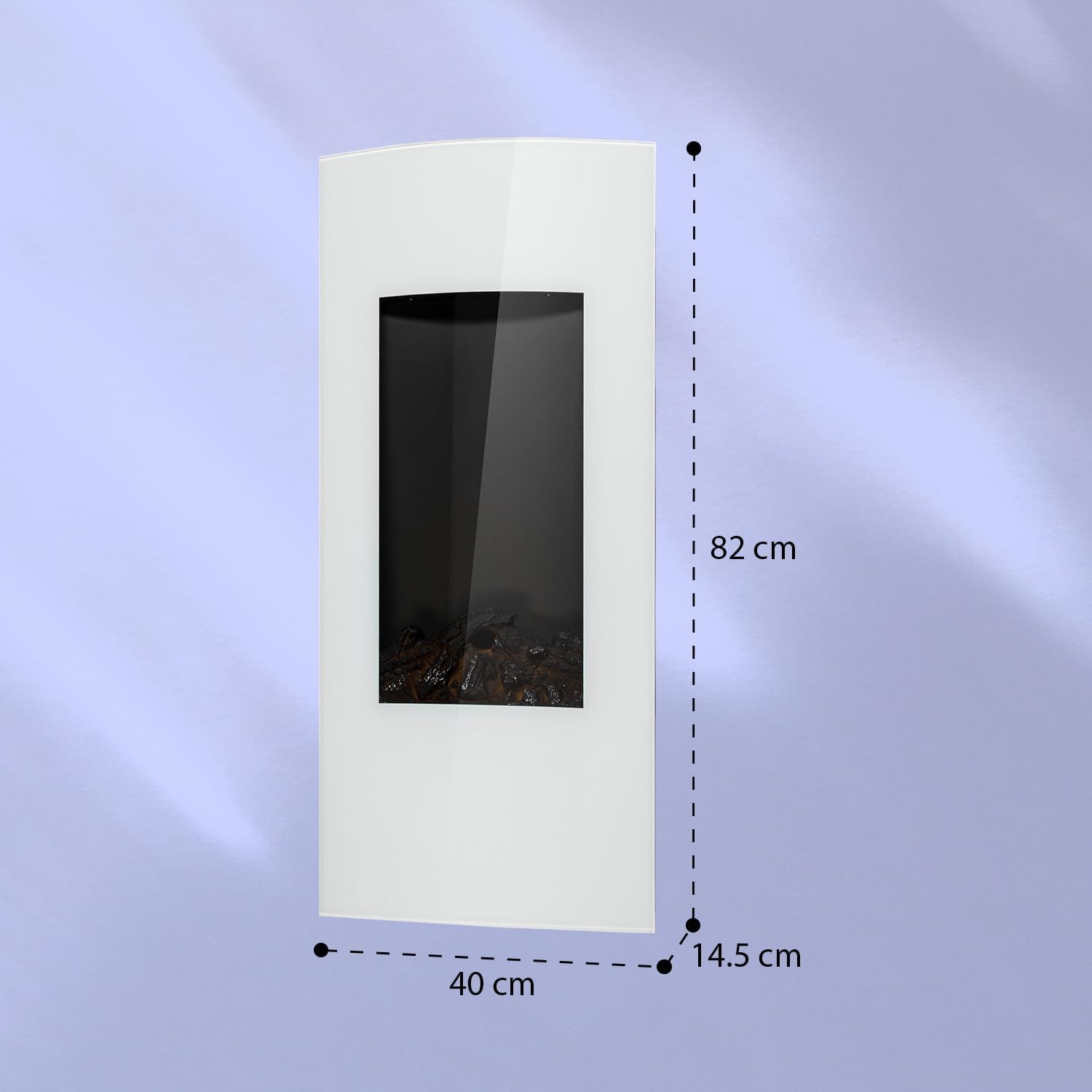 Klarstein Elektrokamin, Elektro Heizungen für Wohnzimmer & Innenräume, Elektrischer Kamin mit LED Flammen, Kamin zur Wandmontage, Heizlüfter mit Timer, Einstellbarer Thermostat, Heizung 2000 W