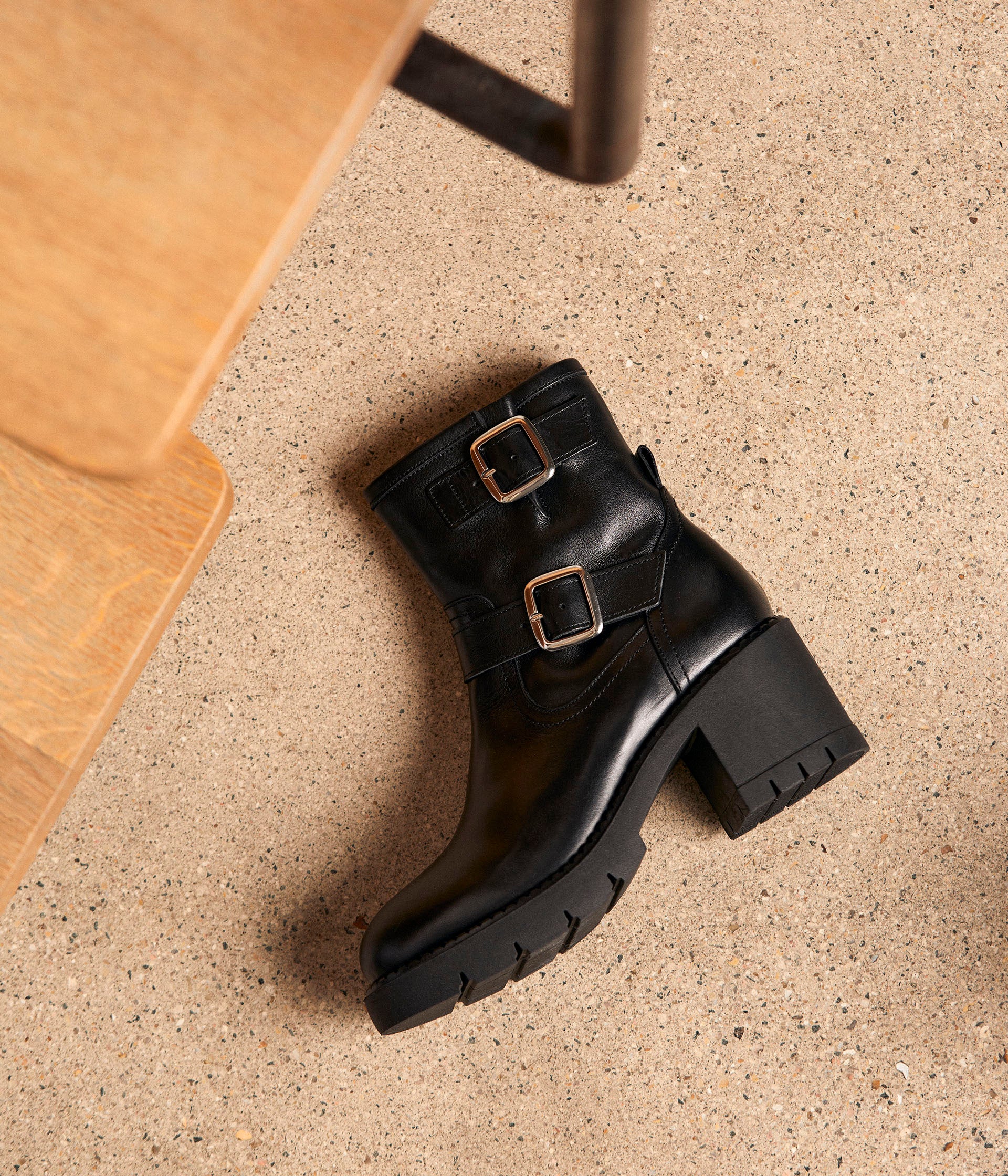 Boots cuir noir Dores
