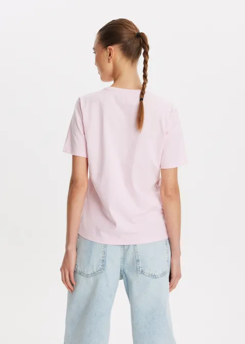 T-shirt met logo roze (ROS.L)