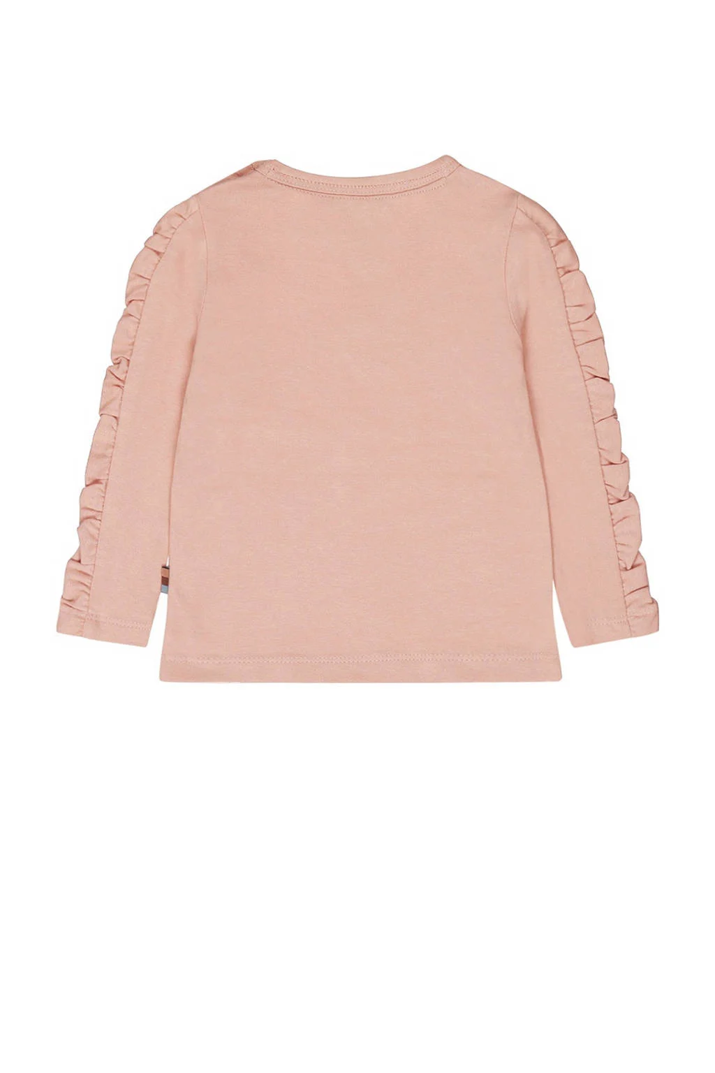 Dirkje longsleeve met tekst en borduursels lichtroze