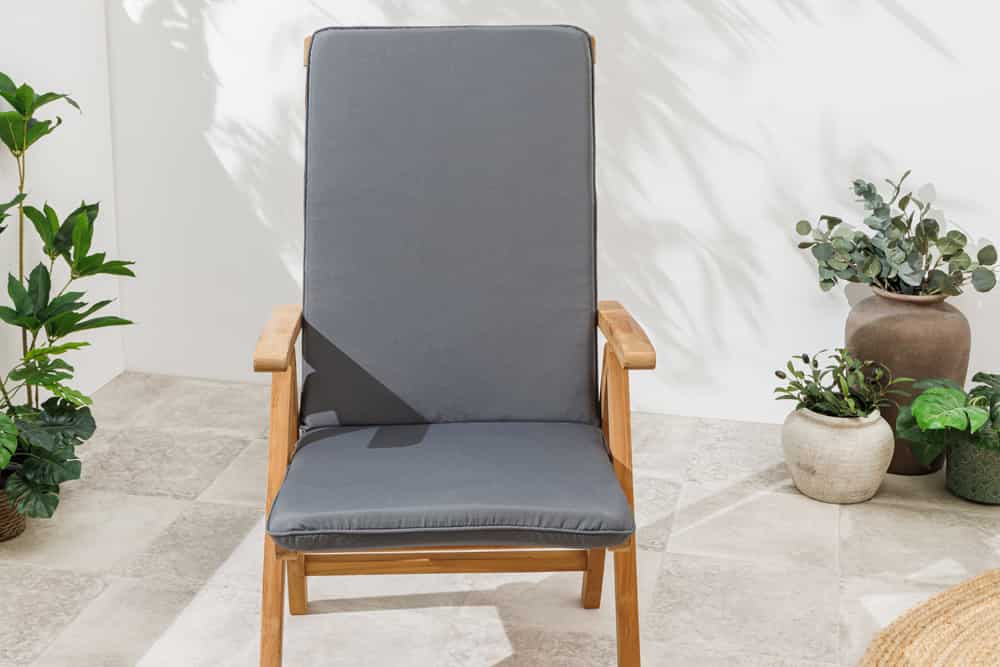 Outdoor Sitzkissen COMFORT LINE 50x122cm anthrazit für Hochlehner-Stuhl Polsterauflage