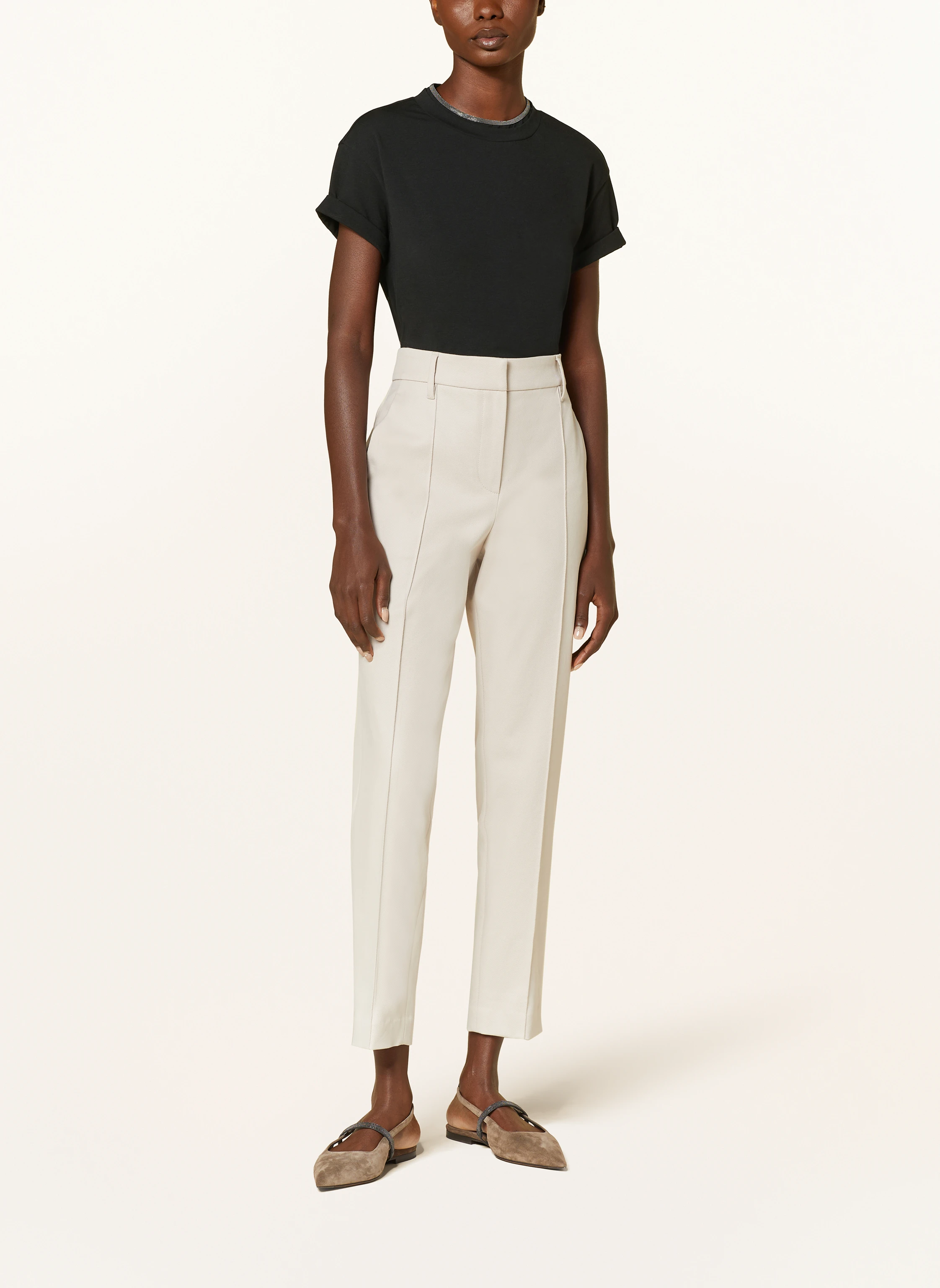 BRUNELLO CUCINELLI T-Shirt mit Zierperlen