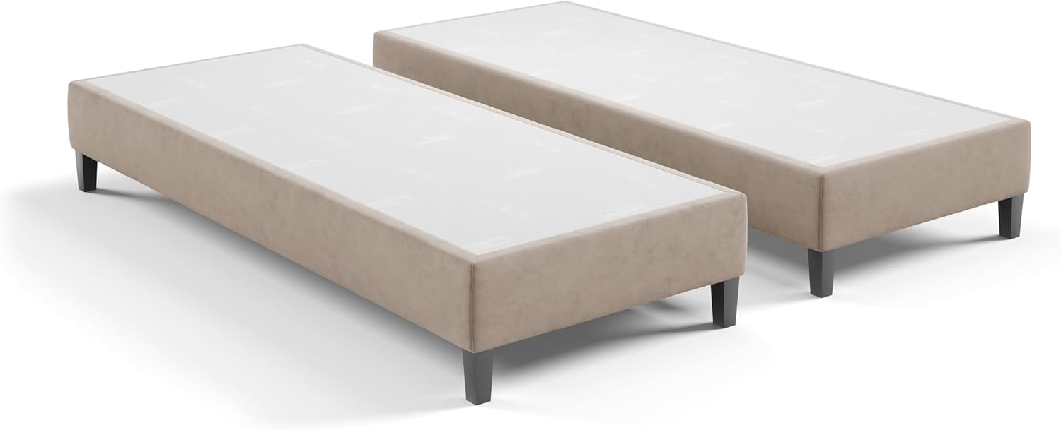 Hotelbett Boxspringbett Bettgestell Boxspringgestell 100x200 cm Beige Boxspring Rahmen ohne Matratze