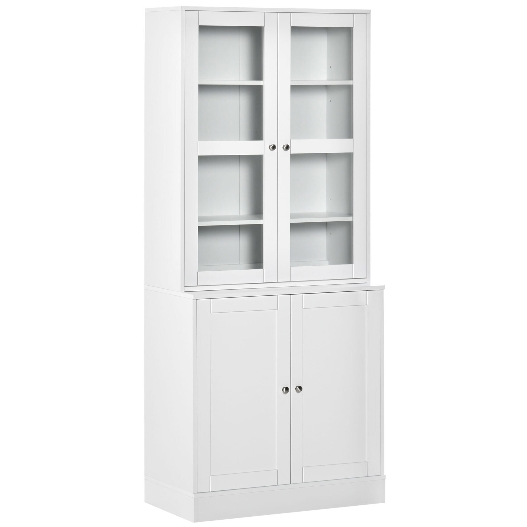 HOMCOM Bücherschrank mit verstellbaren Böden weiß 76Lx 40B x 178,5H cm