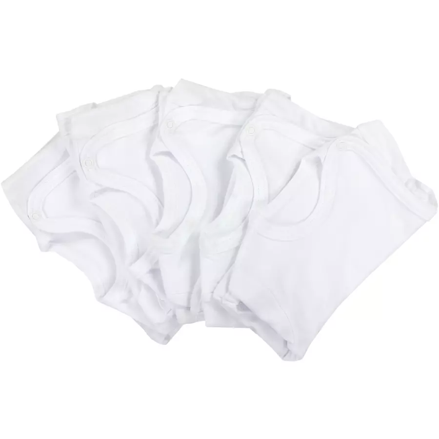 TupTam Baby Langarm Wickelbody 5er Pack weiß