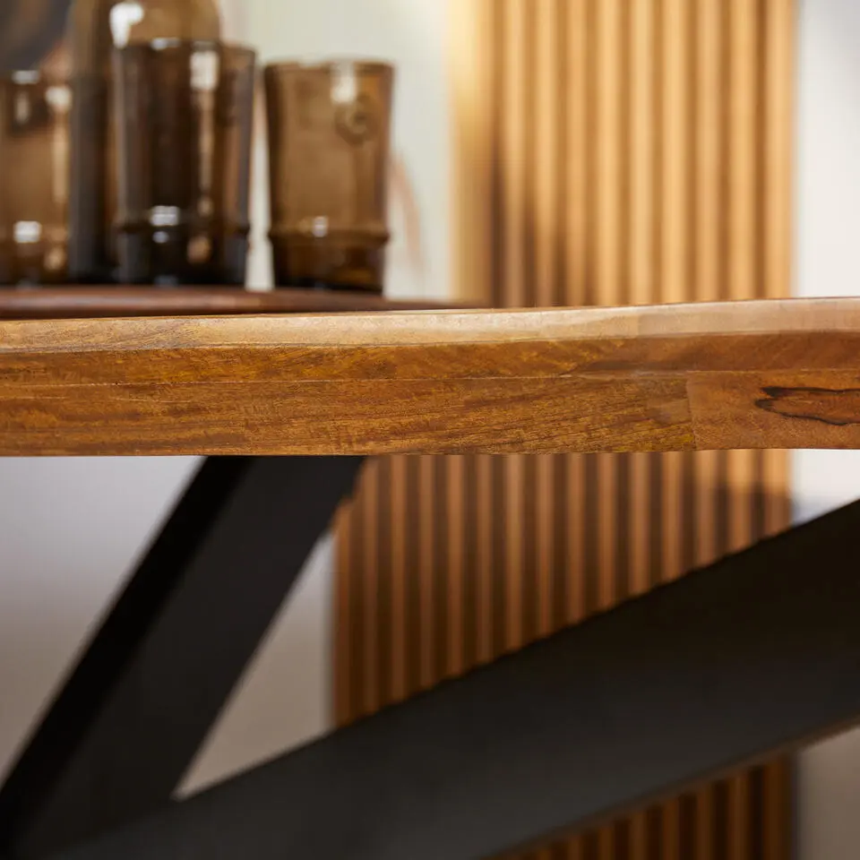Eettafel Ovaal Naturel Mangohout - 160x90x76cm - Brandy