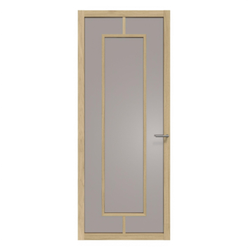 Arne & Bodil binnendeur ABE108 brons glas - licht eiken houtlook afwerking