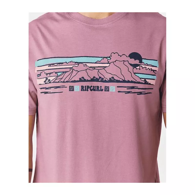 Teeshirt RIPCURL Down The Line Stripe S/S Tee Mauve M