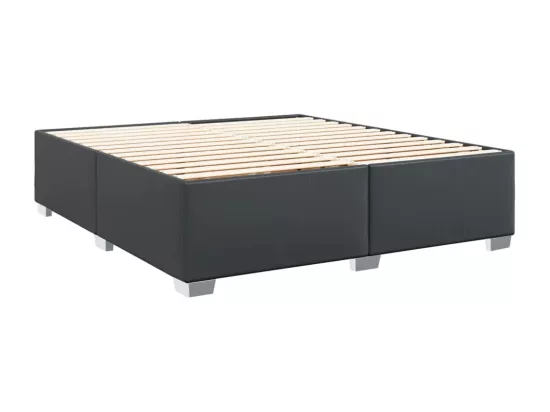 Sommier à lattes de lit avec matelas Noir 180x200 cm Similicuir
