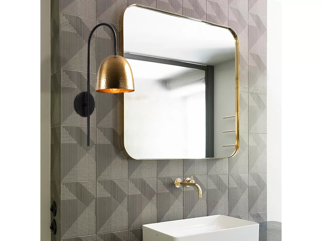 Applique Murale Interieur, Lampe Murale Industrielle Bois, Noir 16x24x57 Cm