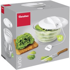 Essoreuse à salade Turbo, avec cordon, blanc