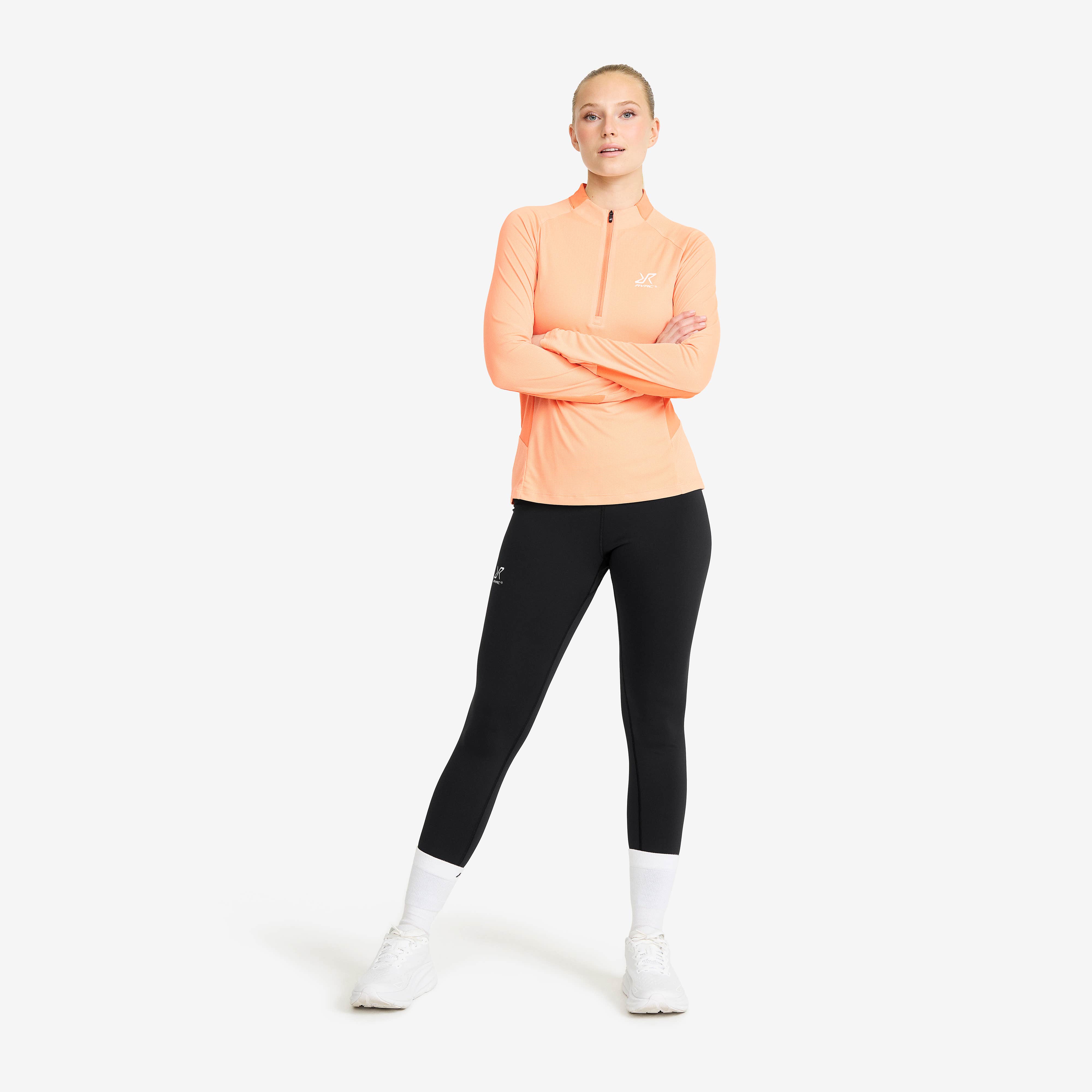 Force Light Half-zip Top Dame Peach Fuzz/Copper Tan
