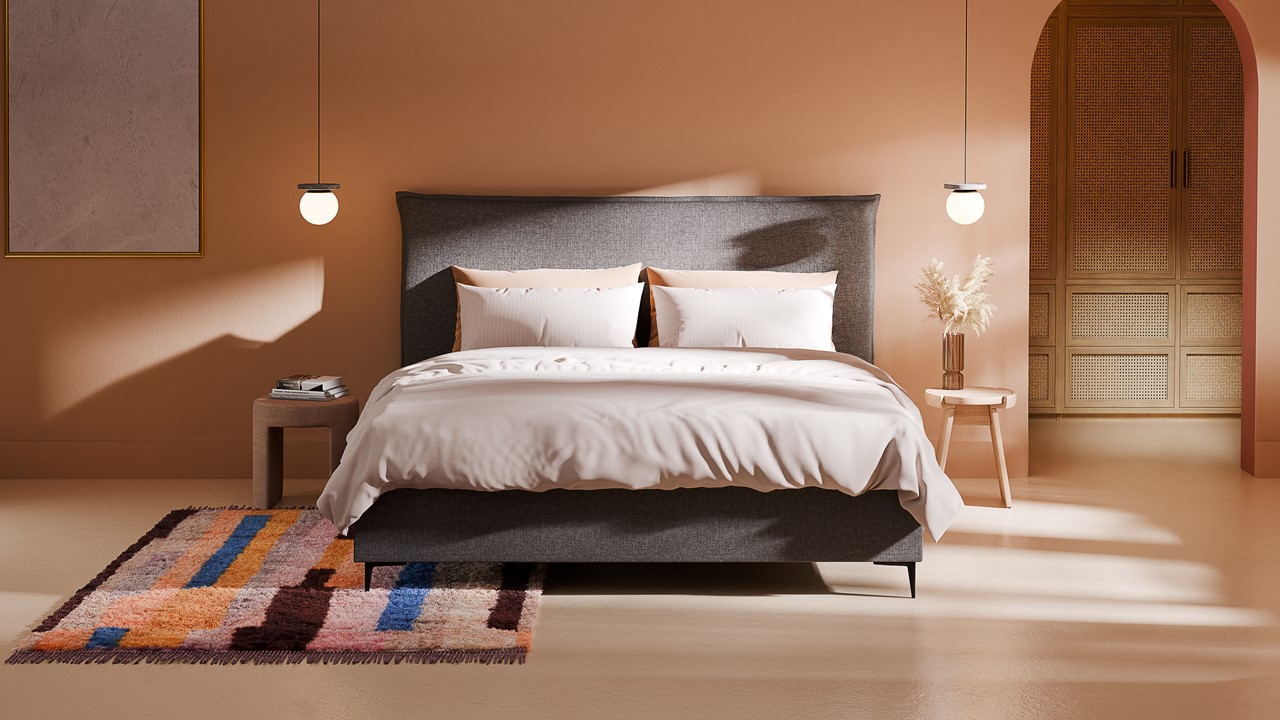 Opbergbed Morgan - Linen touch dark grey