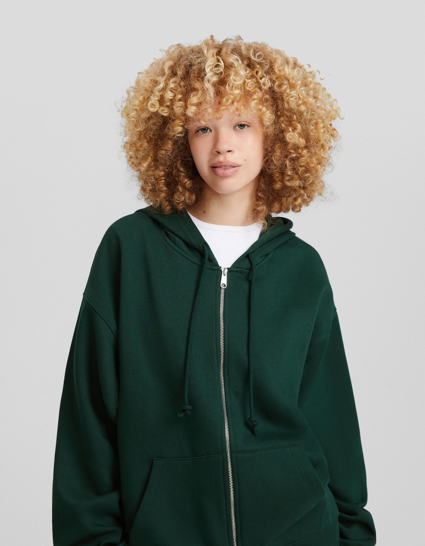 Moletom com zíper oversized