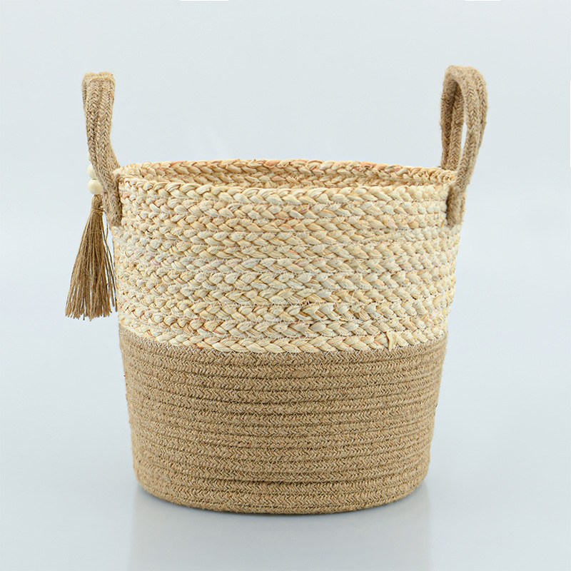 Panier de rangement 'Vahina' rond avec anses