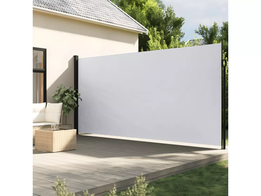 Auvent latéral rétractable blanc 200x500 cm