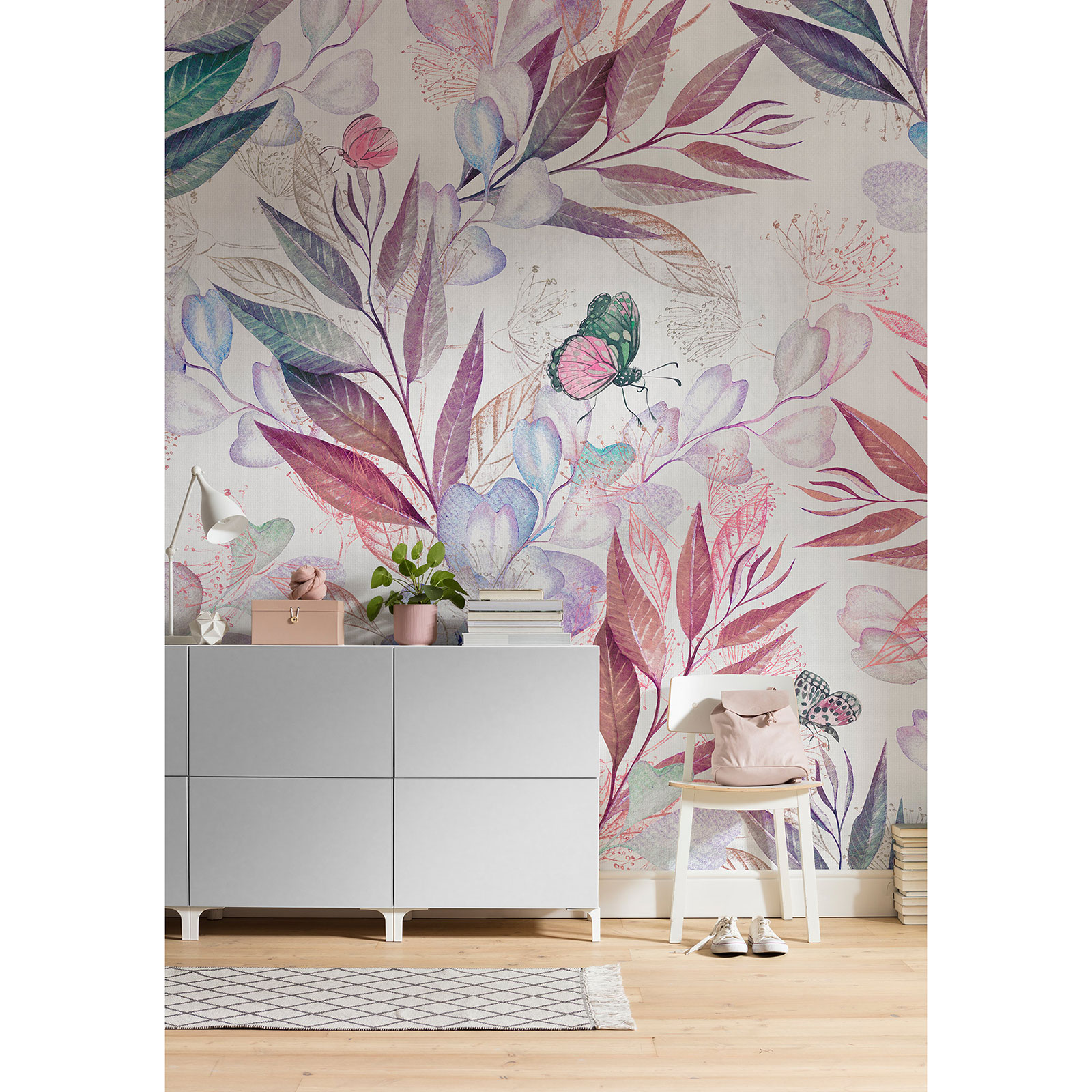 Vlies-Fototapete EUCALYPTUS - rot-blau-grün - 250x250 cm