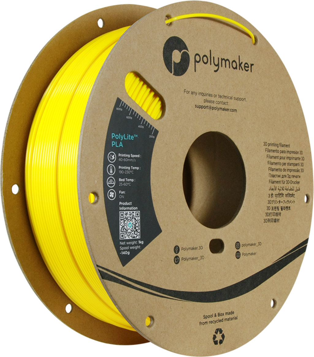 Polymaker  PolyLite Silk PLA Yellow, 1,75 mm / 1000 g    Glänzendes Seidenfilament