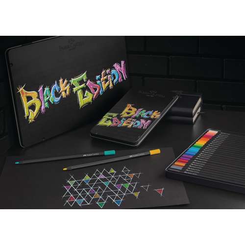 FABER-CASTELL Black Edition Buntstifte, Metalletui