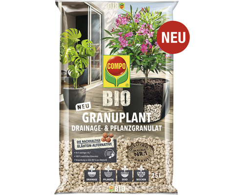 Granuplant Drainage & Plantkorrels COMPO BIO 25 L 100% Natuurlijk Puimsteen Duurzaam Geëxpandeerd Klei Alternatief