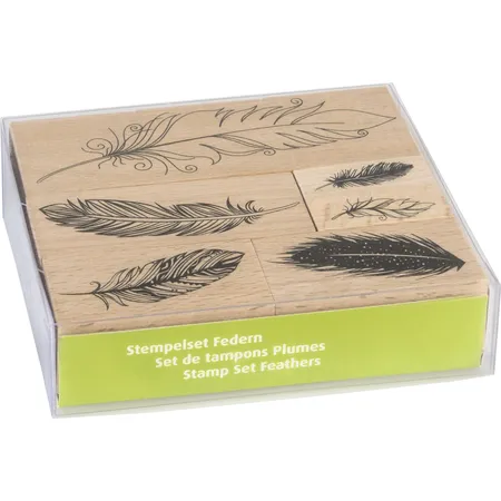 Heyda 204888685 Stempel-Set „Federn“