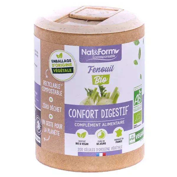 Nat & Form Erva-doce Orgânica Ecológica 200 cápsulas