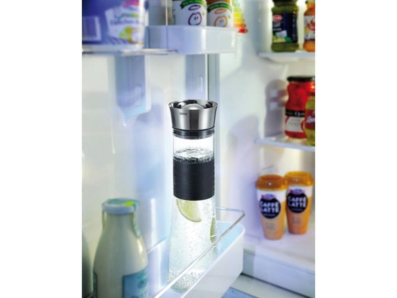 GEFU Karaffe Cascada 1 l, Schwarz/Transparent Wasserkaraffe