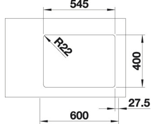 Blanco ANDANO 340/180-U spoelbak, 585 x 440 mm, roestvrij staal, 522977
