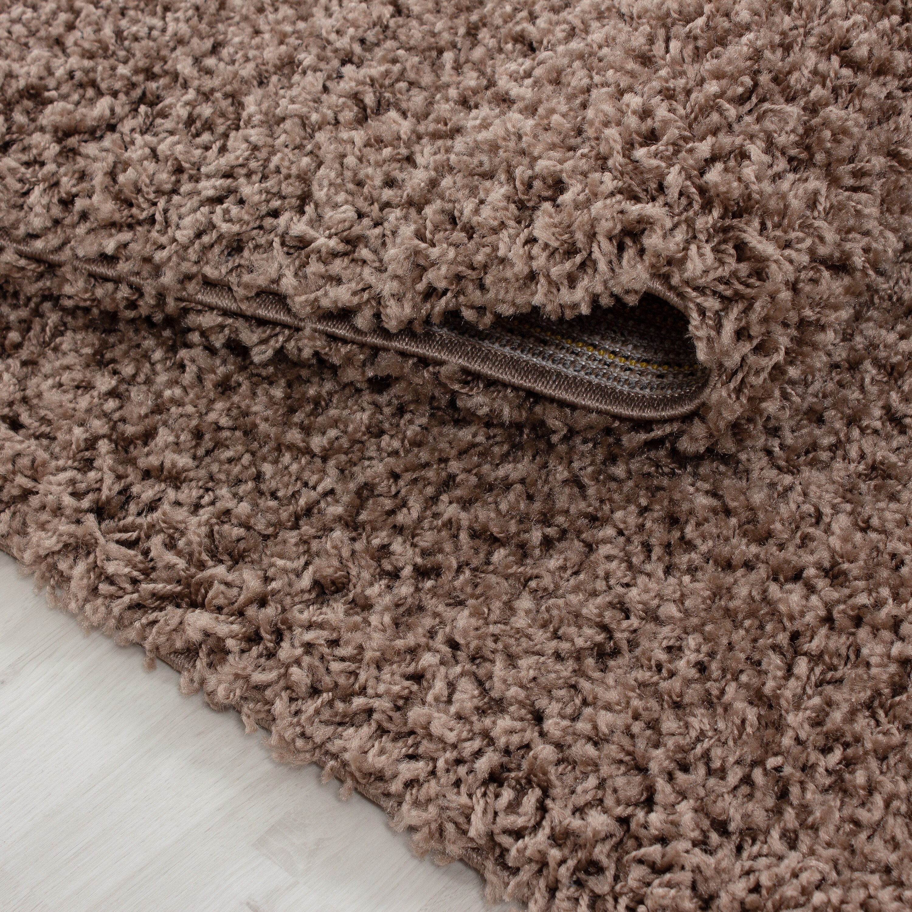 Hochfloriger Teppich, Weich und Flauschig, Rundes Design für Wohnzimmer