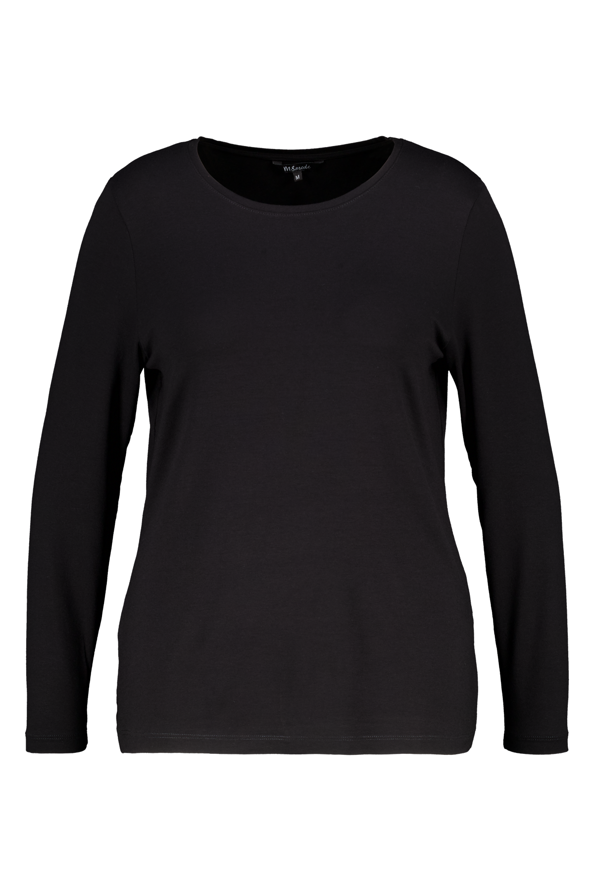 Top met lange mouwen en ronde hals Zwart