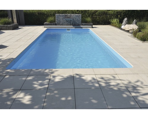 Zwembadrandsteen Aquitaine terrasaansluitplaat beton wit 49,5 x 48,5 x 3,2 cm