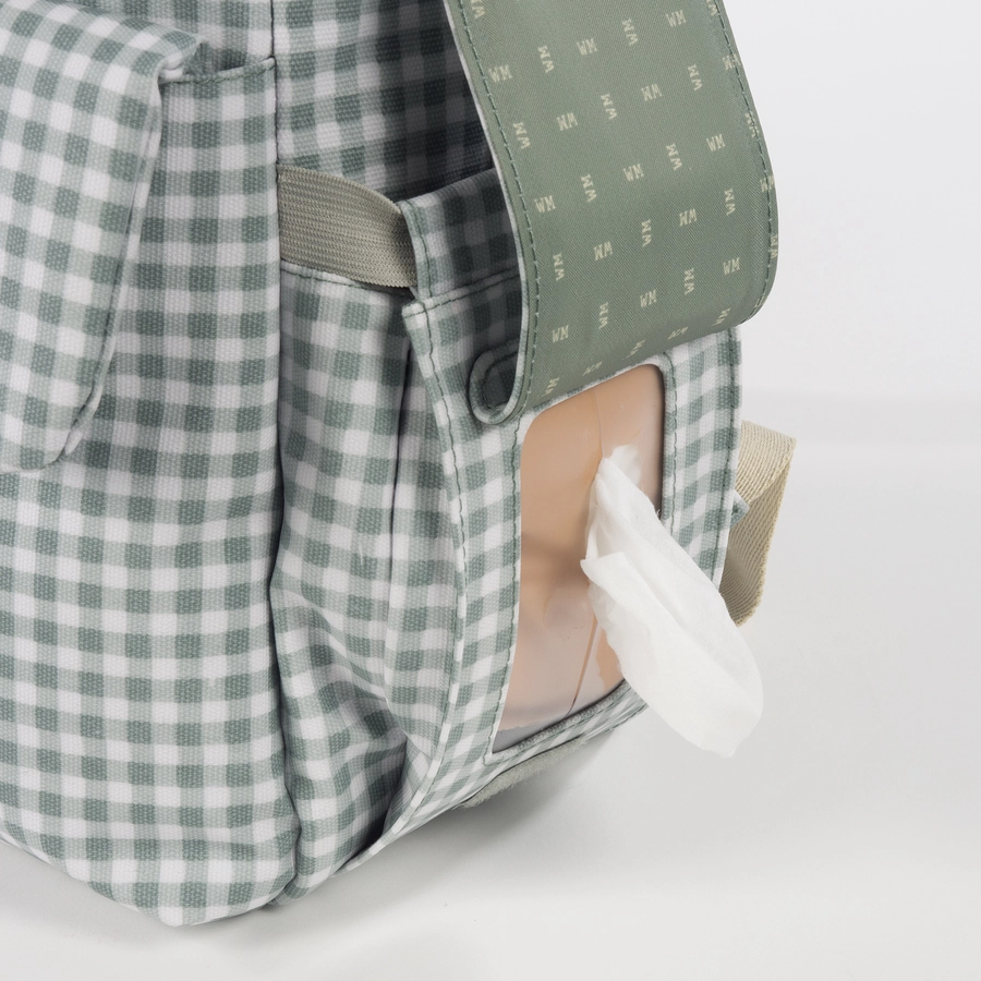 Walking Mum Wickelrucksack I Love Vichy Grün