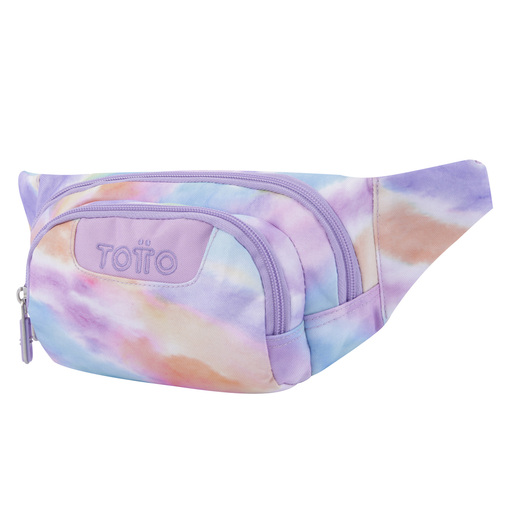 Pochete Totto com estampa pastel e gancho.