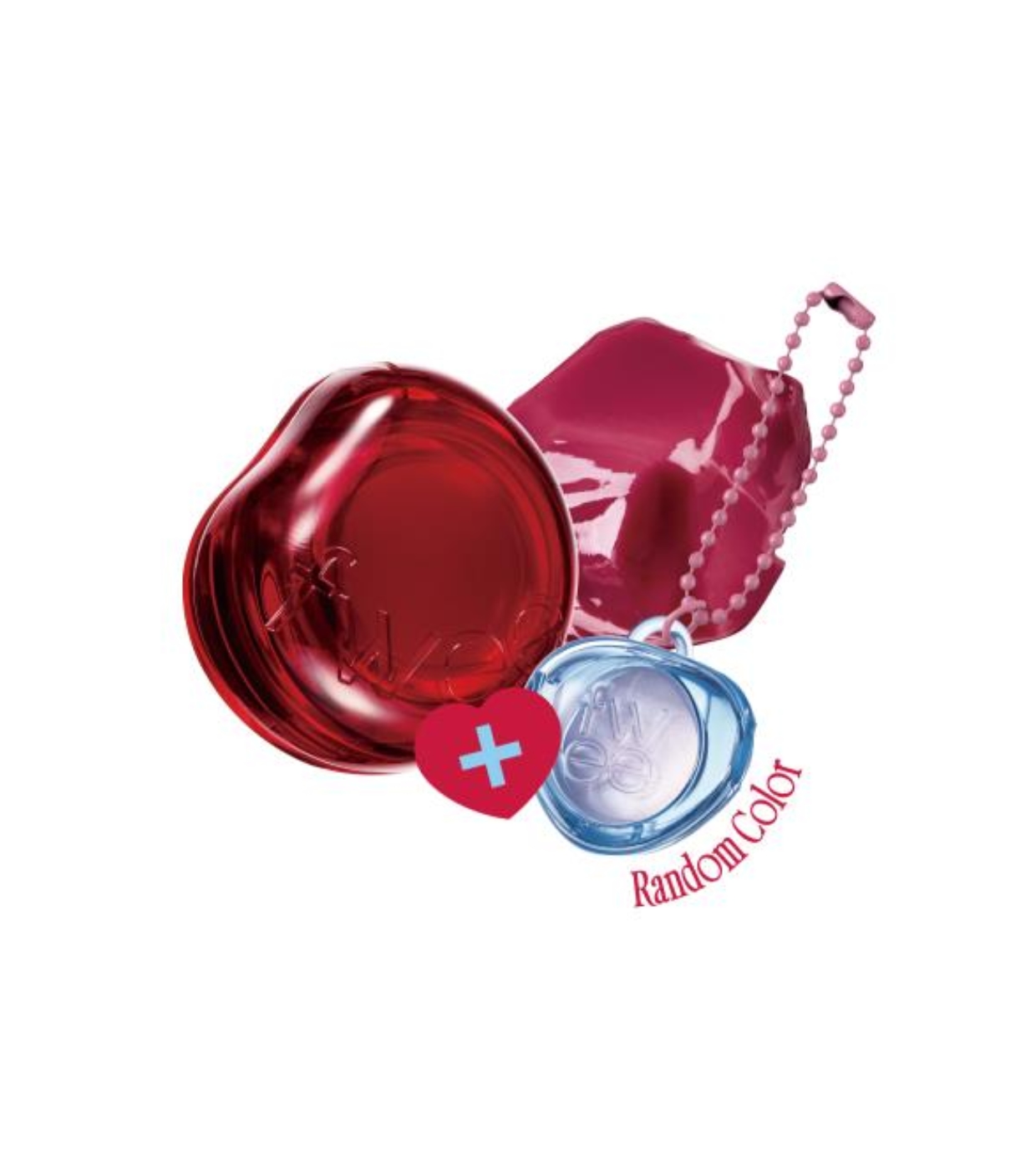 Fwee - *Keyring* - Bálsamo colorido para lábios e bochechas com chaveiro Jelly Pot - JR03: Cherry Ppo