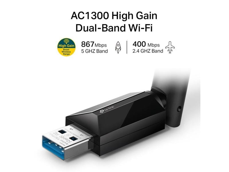 TP-Link WLAN-AC USB-Stick Archer T3U Plus AC1300-High-Gain-Dualband-USB-WLAN-Adapter Archer T3U Plus