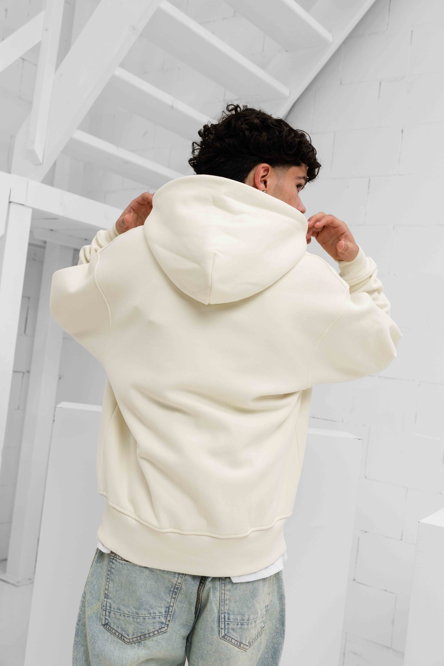 Croyez Art Gallery Zip Hoodie Heren Gebroken Wit