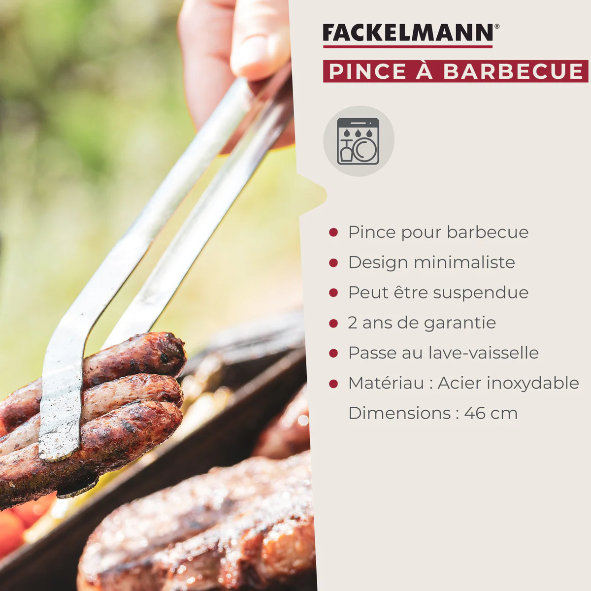 Pince à barbecue acier inoxydable 46 cm FM Professionnal FM Profession