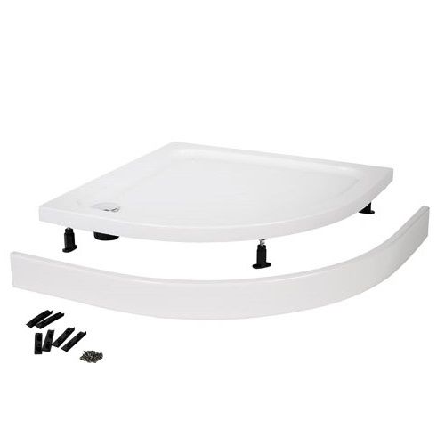 Saniclear Dura douchebak 90x90 kwartrond met paneel wit