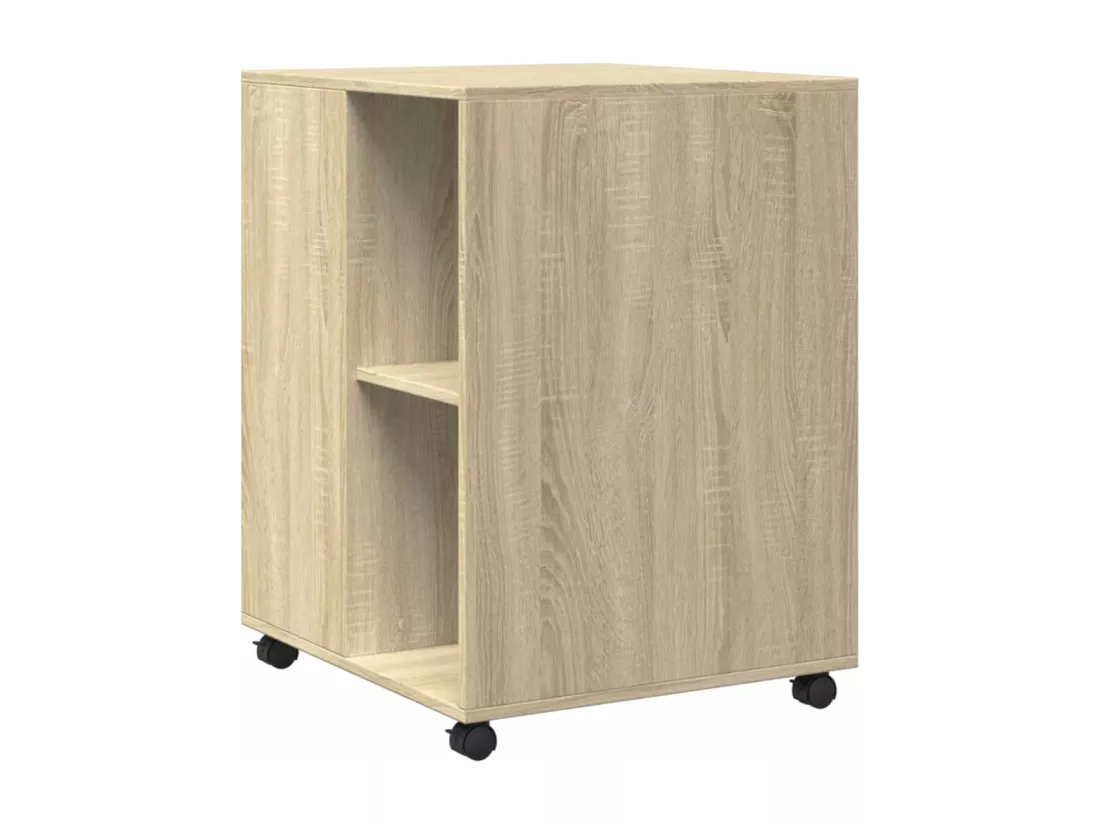 Table d'appoint avec roues chêne sonoma bois d'ingénierie