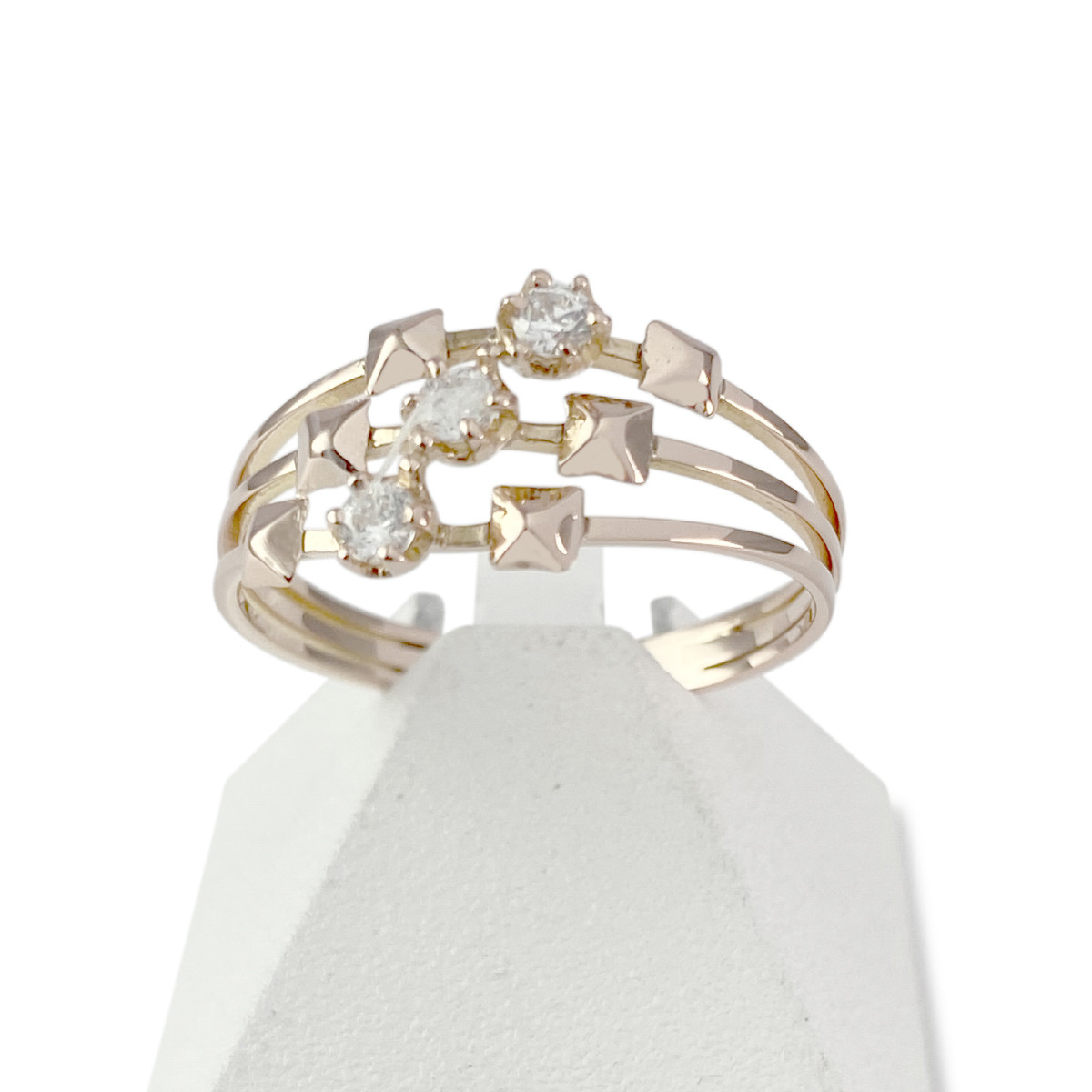 Bague d'occasion or 750 jaune zirconias