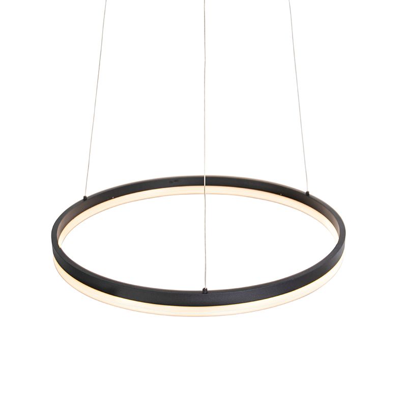 Design hanglamp zwart 60 cm incl. LED 3-staps dimbaar - Anello
