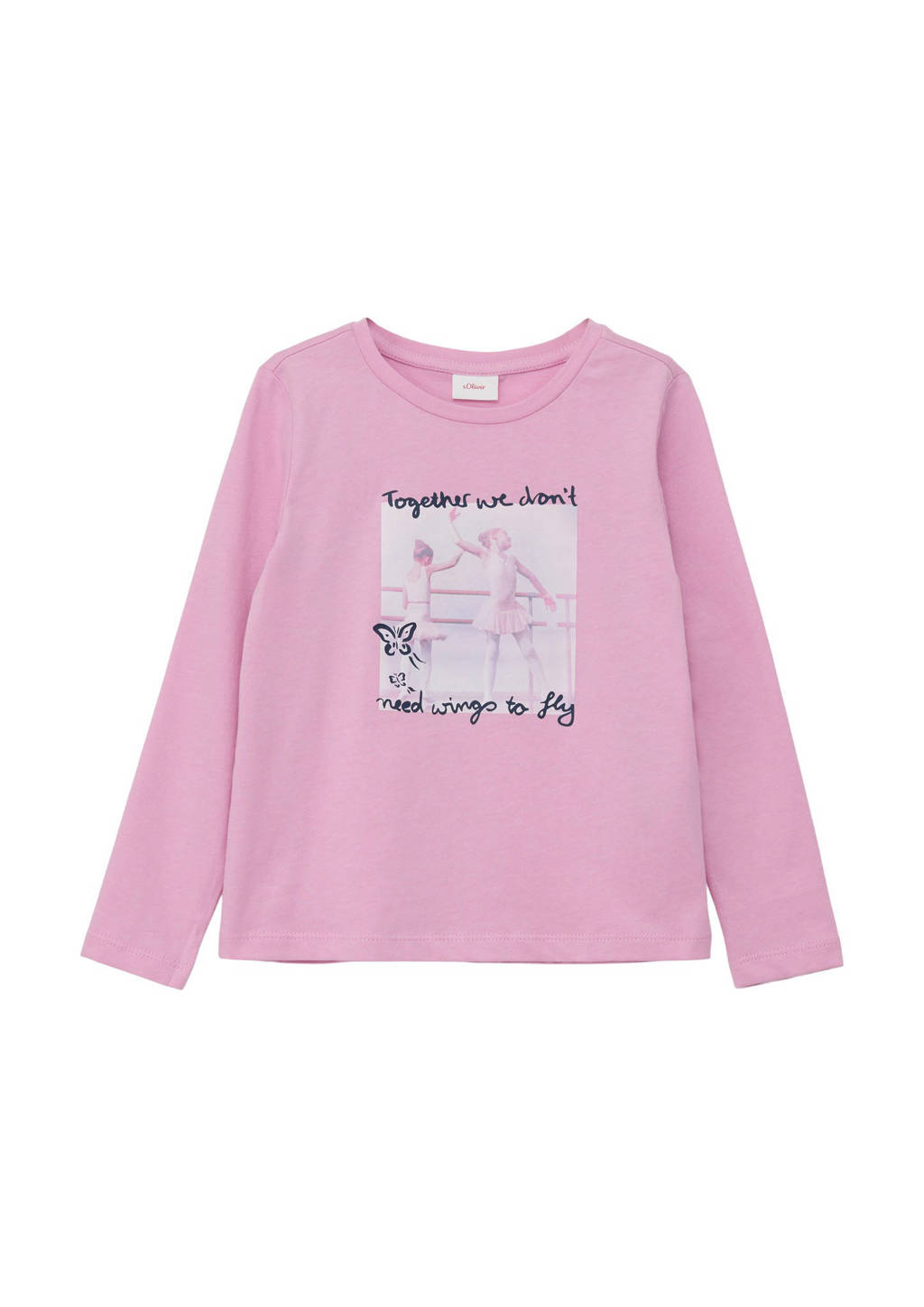 s.Oliver longsleeve met printopdruk roze