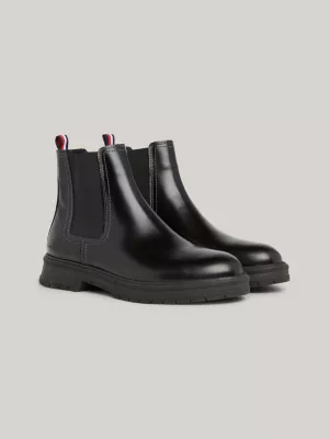 Botas Chelsea de couro sem cadarço