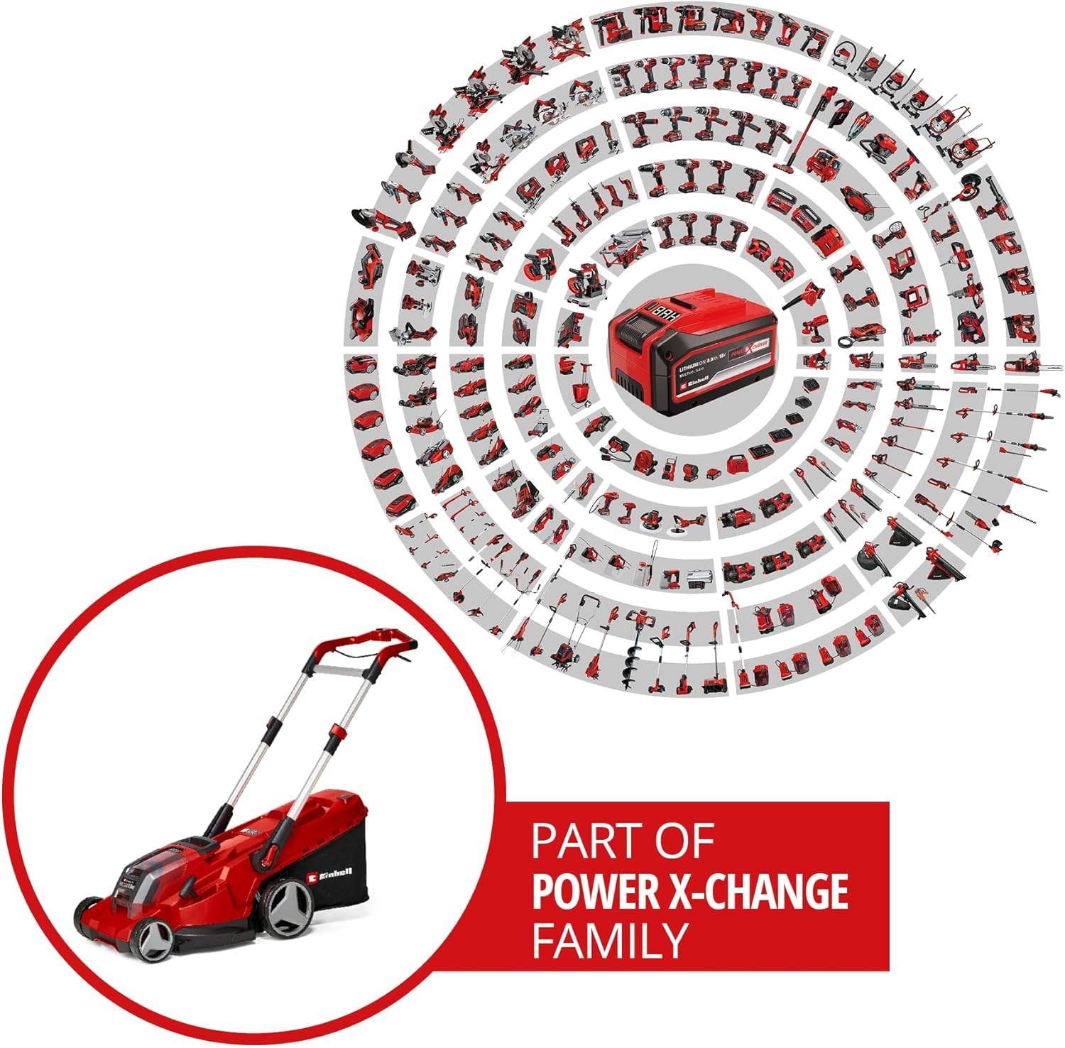 Einhell Professional Tondeuse à gazon sans fil RASARRO 36/42 Kit Power X-Change (36V, largeur de coupe: 42 cm, Bac 50L, moteur sans charbon) Livré ave
