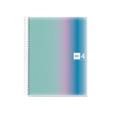 Notebook Aurora, A4, quadrillage 5x5 mm, 120 feuilles de 4 couleurs, Miquelrius, Santorini.