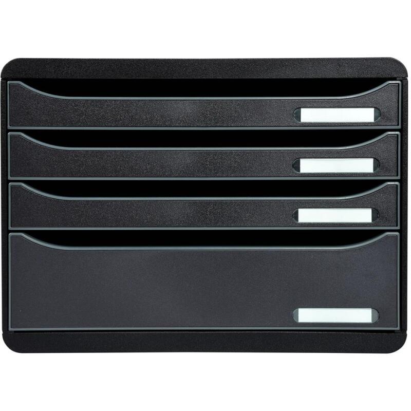 Module de classement Big Box Plus horizon 4 tiroirs Ecoblack