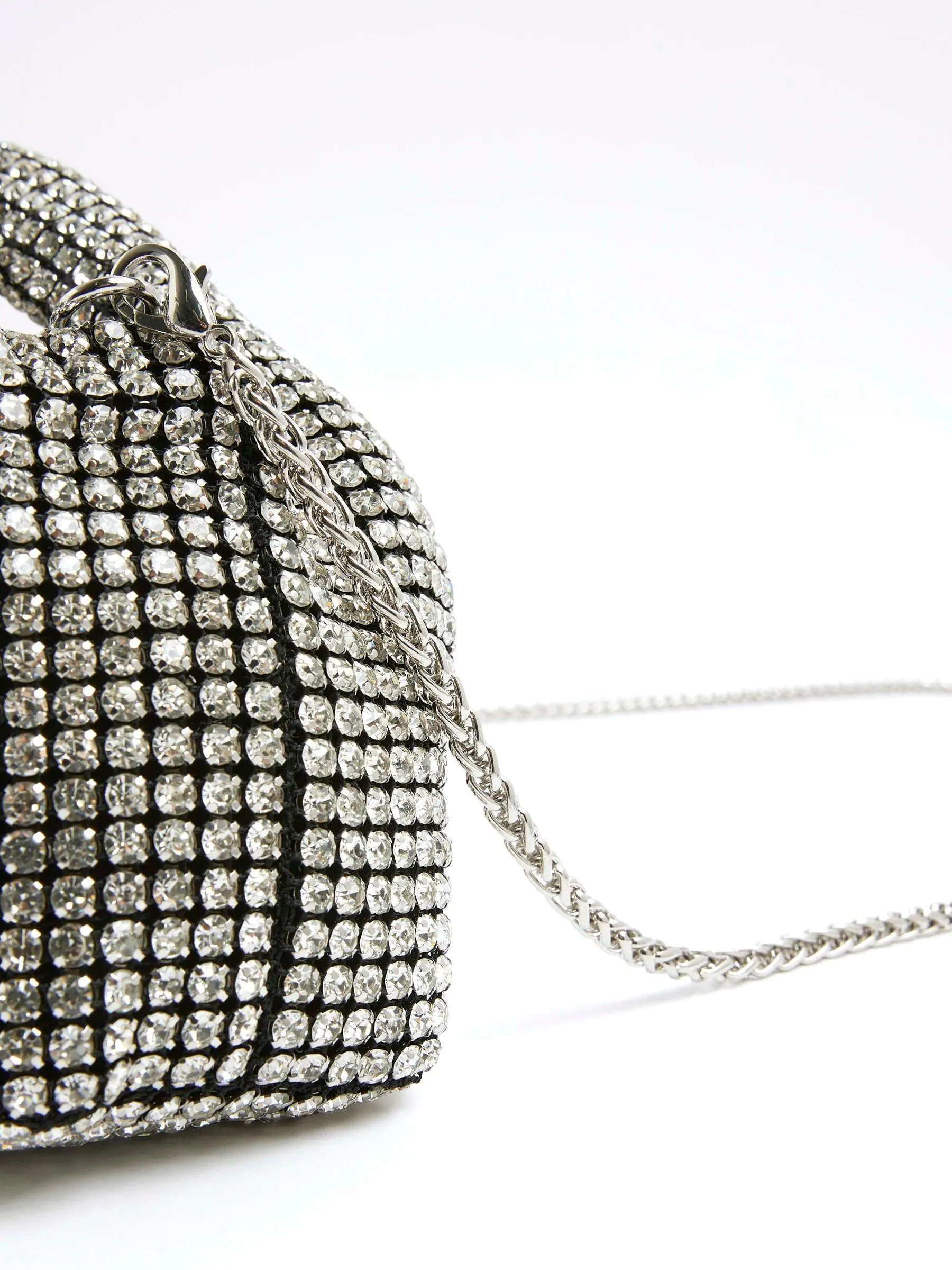 River Island Diamante Scoop Clutch Bag