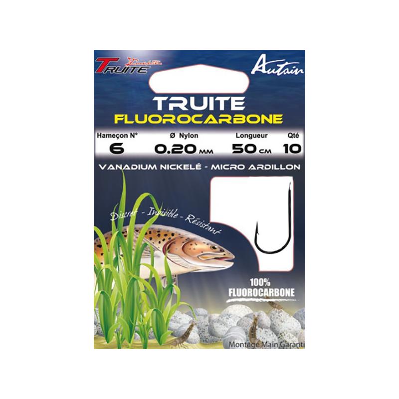 Hameçon Monté Autain Truite Fluorocarbone Nickele