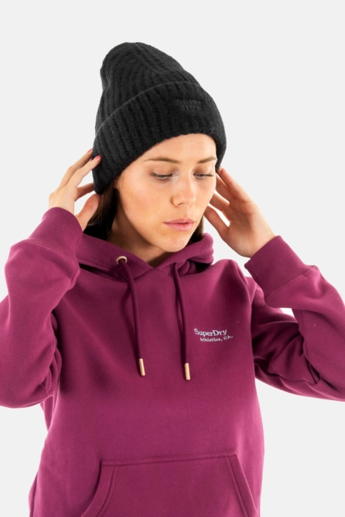 bonnets superdry rib knit 02a black
