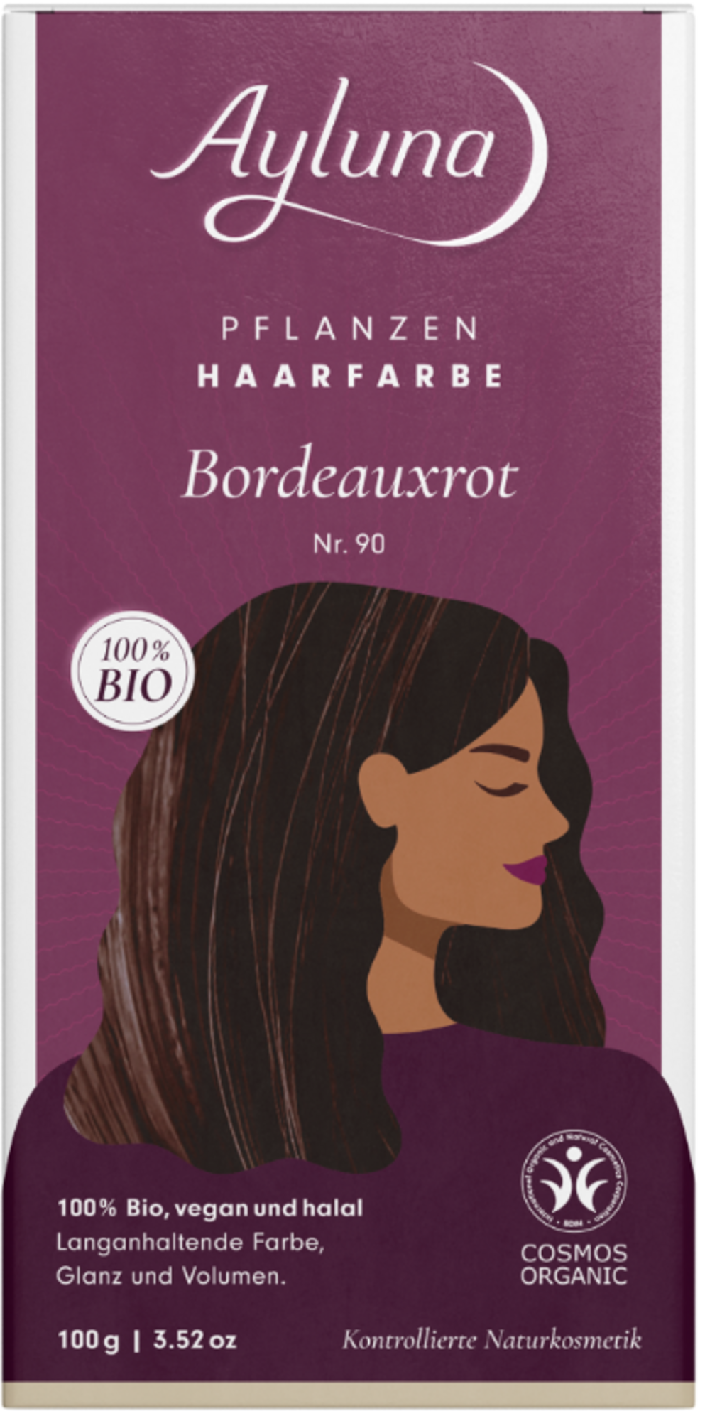 Ayluna  Pflanzenhaarfarbe Bordeauxrot, 100 g